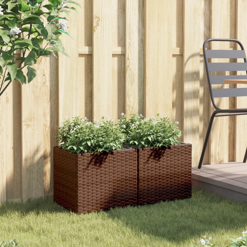 Fioriere Da Giardino 2 Pz In Polyrattan