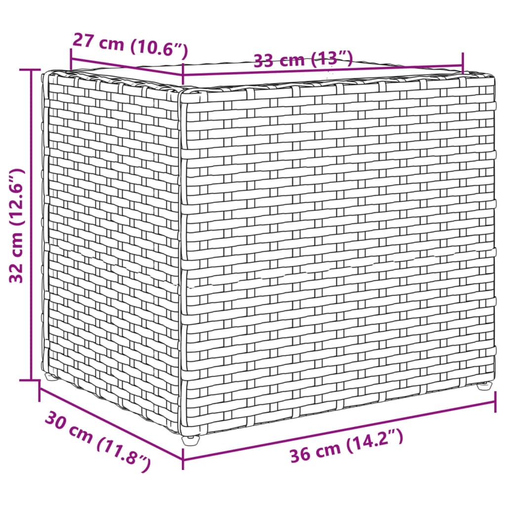 Fioriere Da Giardino 2 Pz Grigie In Polyrattan