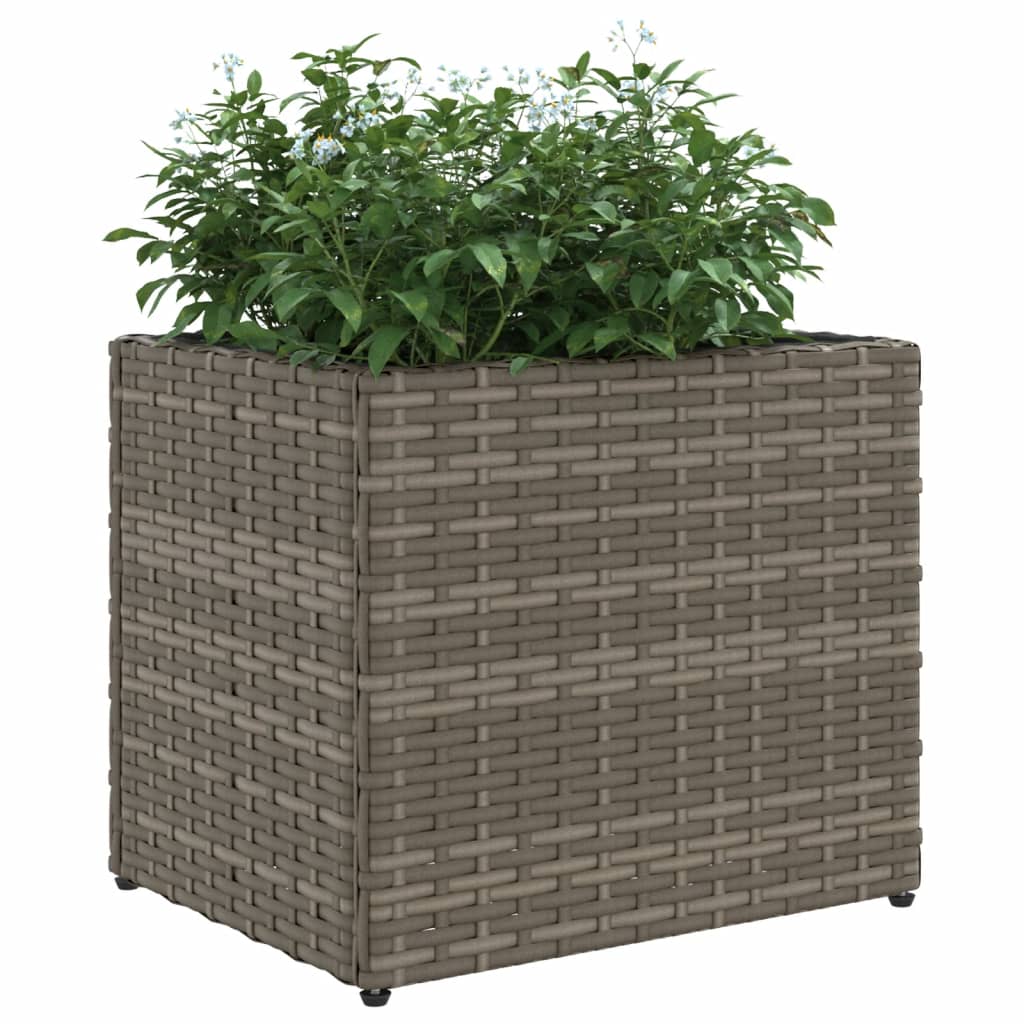 Fioriere Da Giardino 2 Pz Grigie In Polyrattan