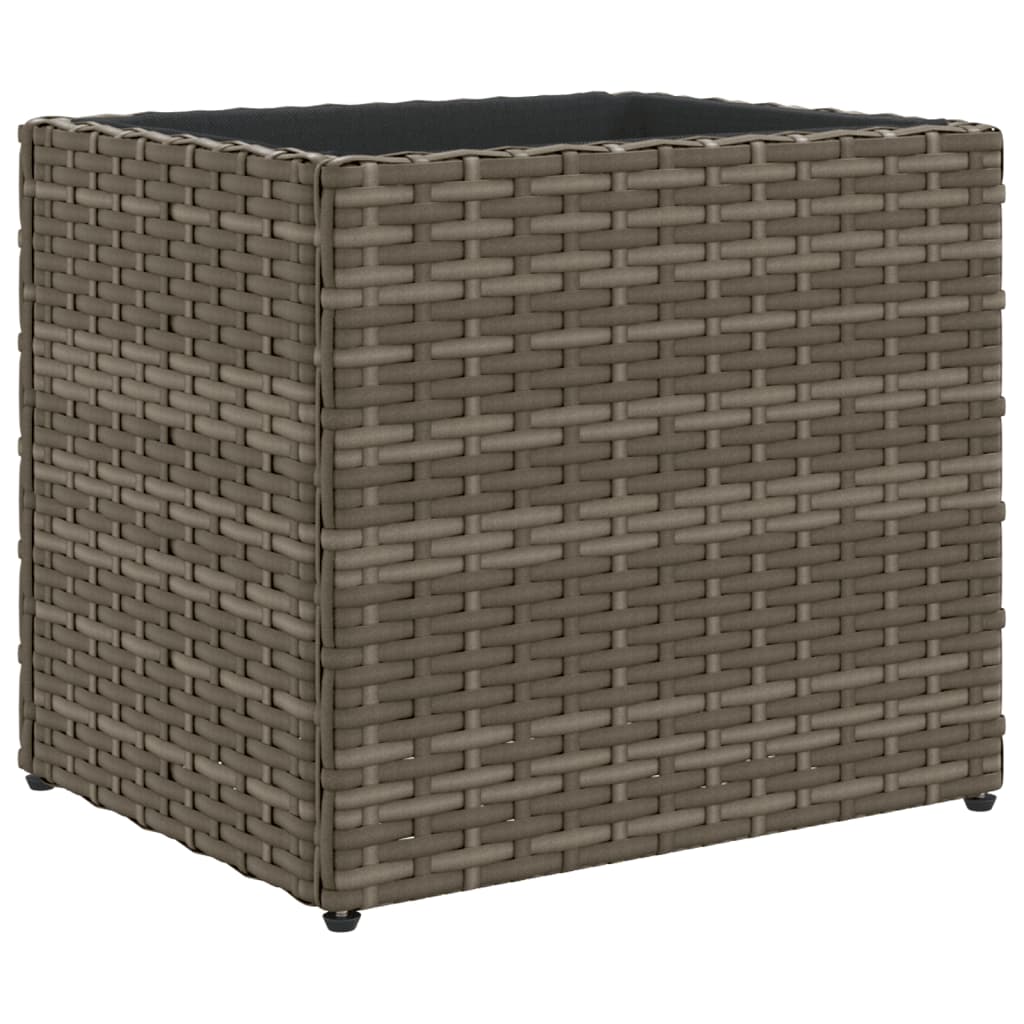 Fioriere Da Giardino 2 Pz Grigie In Polyrattan