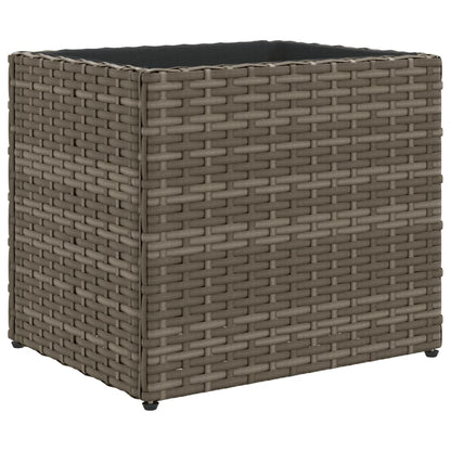Fioriere Da Giardino 2 Pz Grigie In Polyrattan