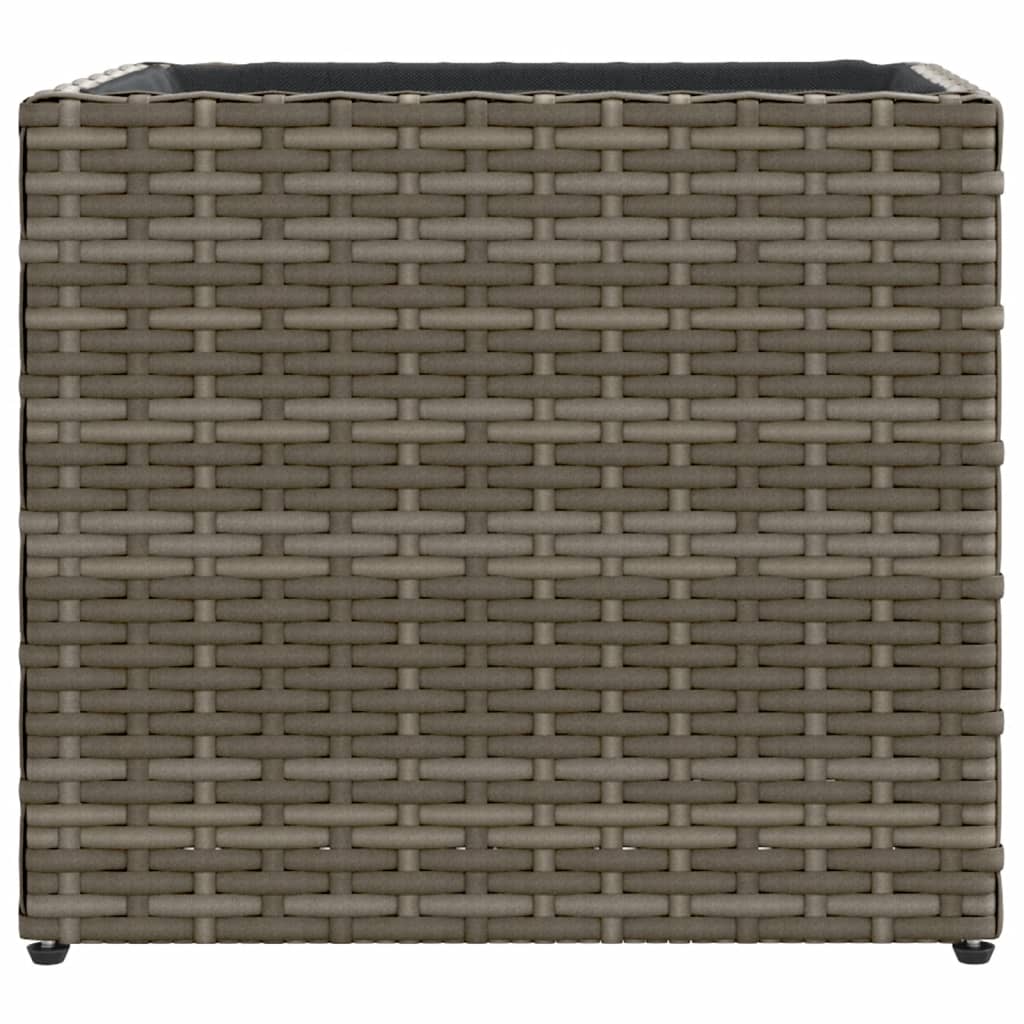 Fioriere Da Giardino 2 Pz Grigie In Polyrattan