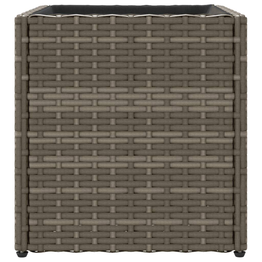 Fioriere Da Giardino 2 Pz Grigie In Polyrattan