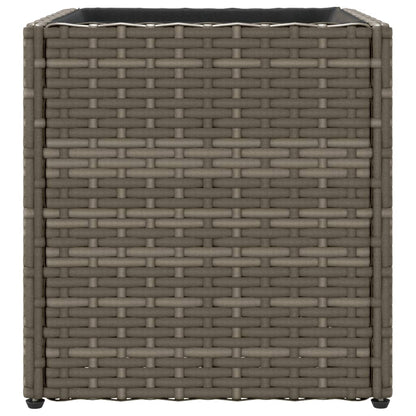 Fioriere Da Giardino 2 Pz Grigie In Polyrattan
