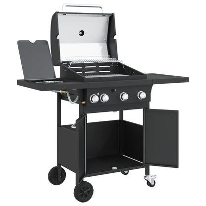 Griglia Barbecue A Gas Con 4 Bruciatori Nero In Acciaio