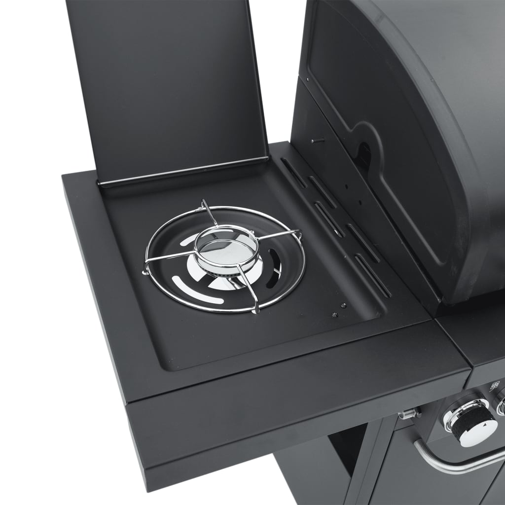 Griglia Barbecue A Gas Con 4 Bruciatori Nero In Acciaio