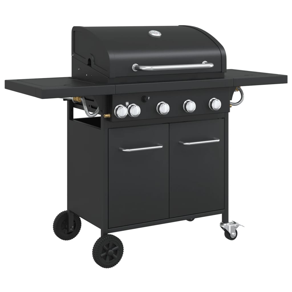 Griglia Barbecue A Gas Con 5 Bruciatori Nero In Acciaio