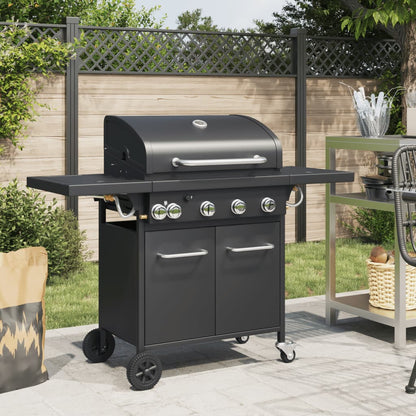 Griglia Barbecue A Gas Con 5 Bruciatori Nero In Acciaio