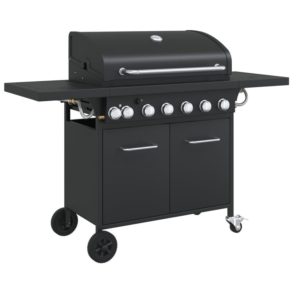 Griglia Barbecue A Gas Con 7 Bruciatori Nero In Acciaio