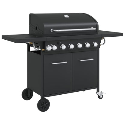 Griglia Barbecue A Gas Con 7 Bruciatori Nero In Acciaio