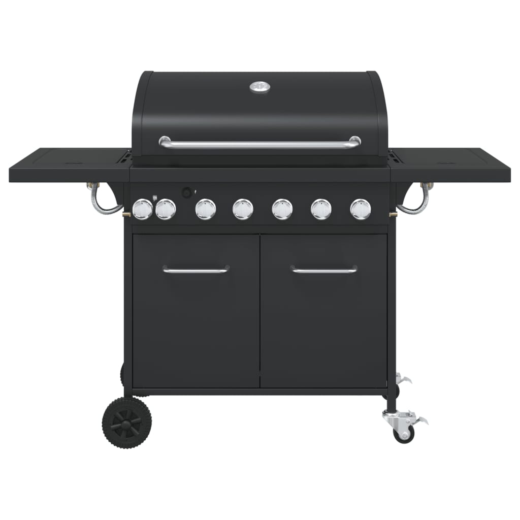 Griglia Barbecue A Gas Con 7 Bruciatori Nero In Acciaio