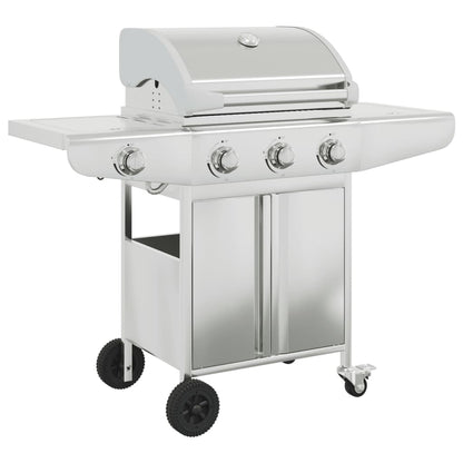 Griglia Barbecue A Gas Con 4 Bruciatori Argento In Acciaio