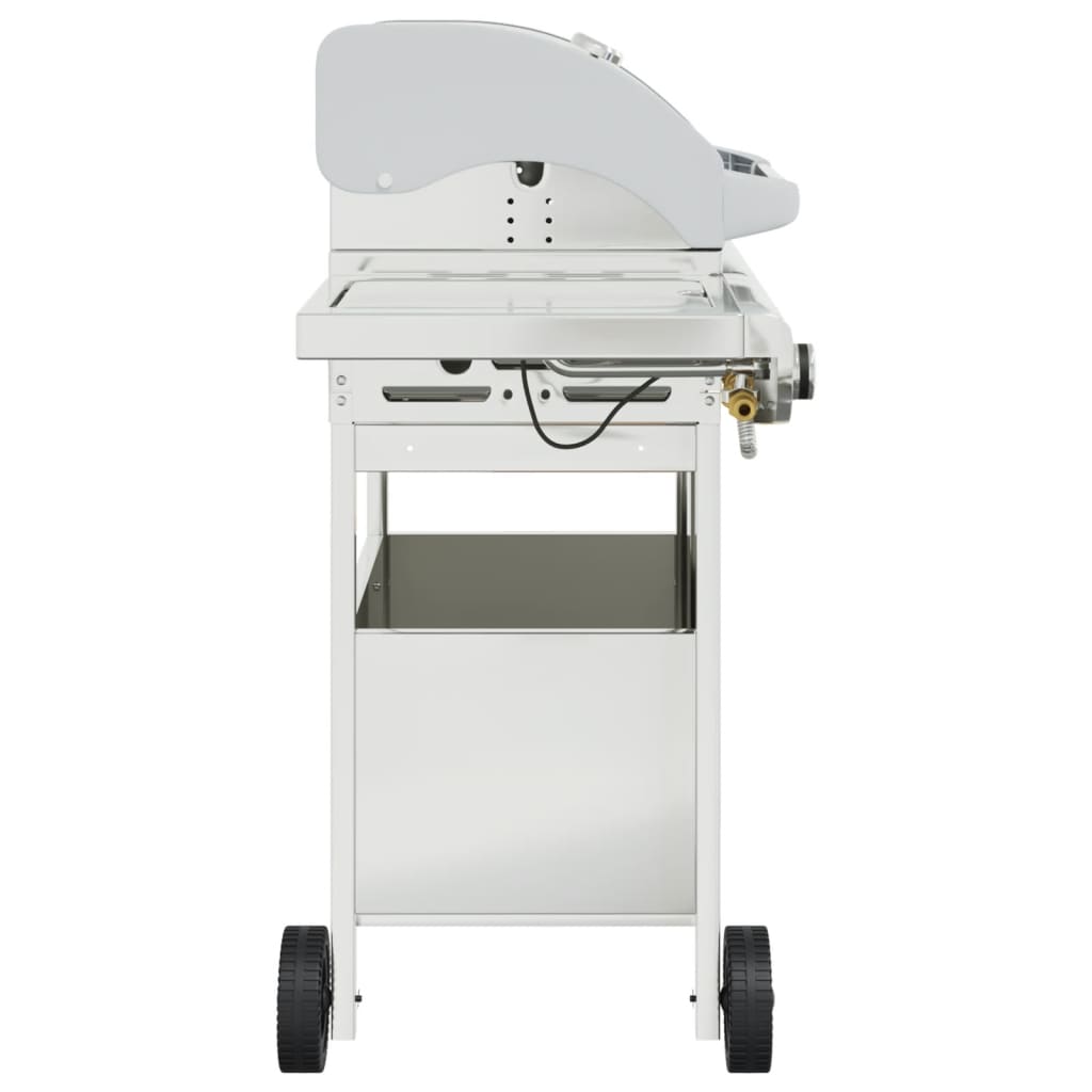 Griglia Barbecue A Gas Con 4 Bruciatori Argento In Acciaio