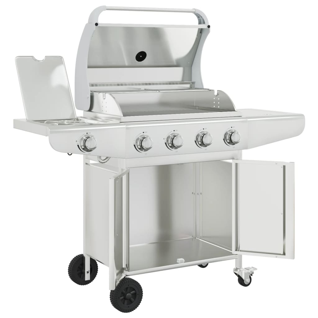 Griglia Barbecue A Gas Con 5 Bruciatori Argento In Acciaio