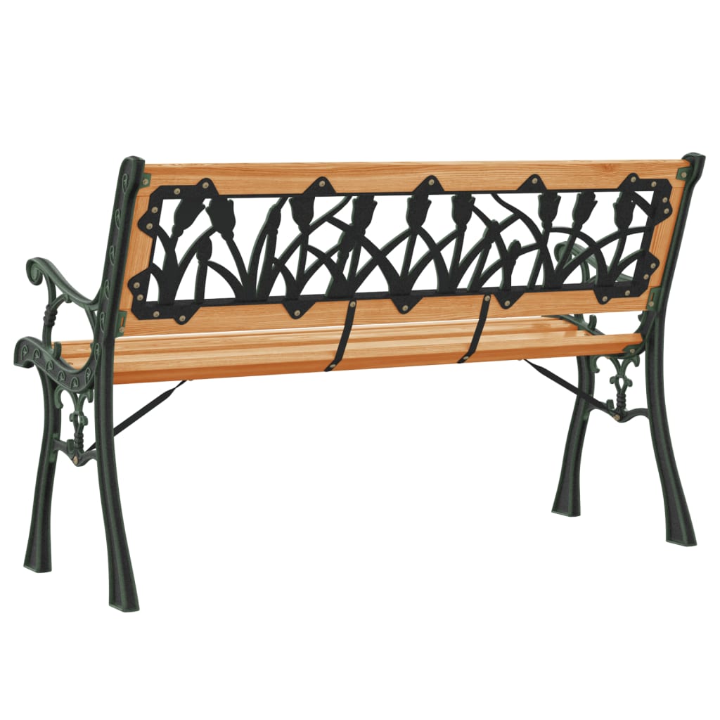 Panca Da Giardino 116 Cm In Legno Massello Di Abete E Acciaio