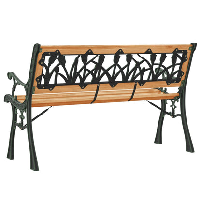 Panca Da Giardino 116 Cm In Legno Massello Di Abete E Acciaio