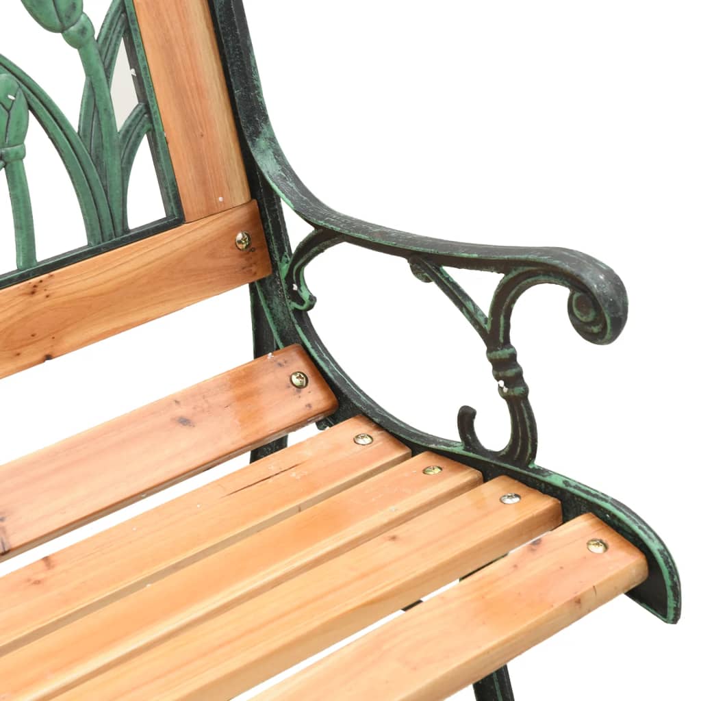 Panca Da Giardino 116 Cm In Legno Massello Di Abete E Acciaio