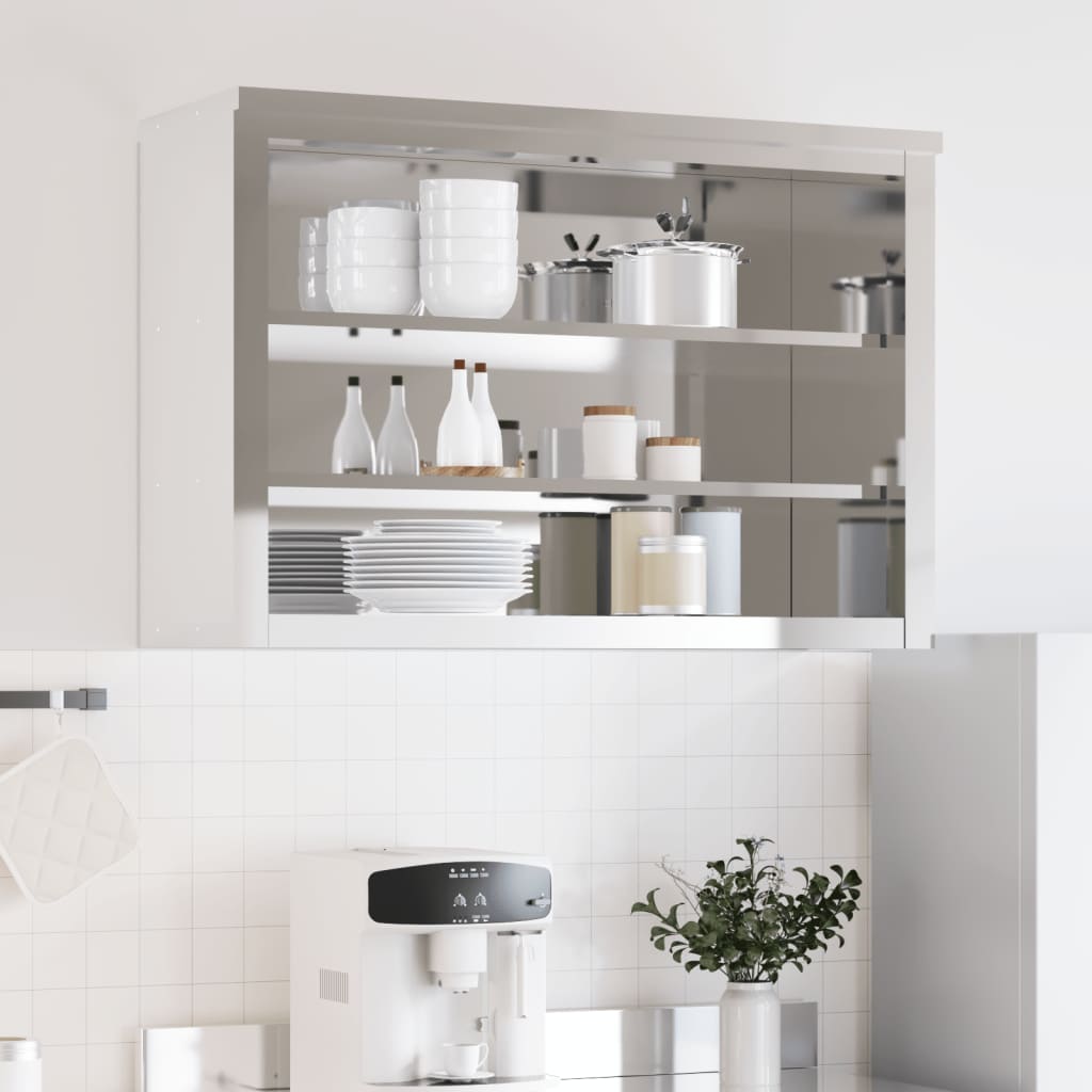 Mobile Cucina Da Parete Con Ripiani In Acciaio Inossidabile