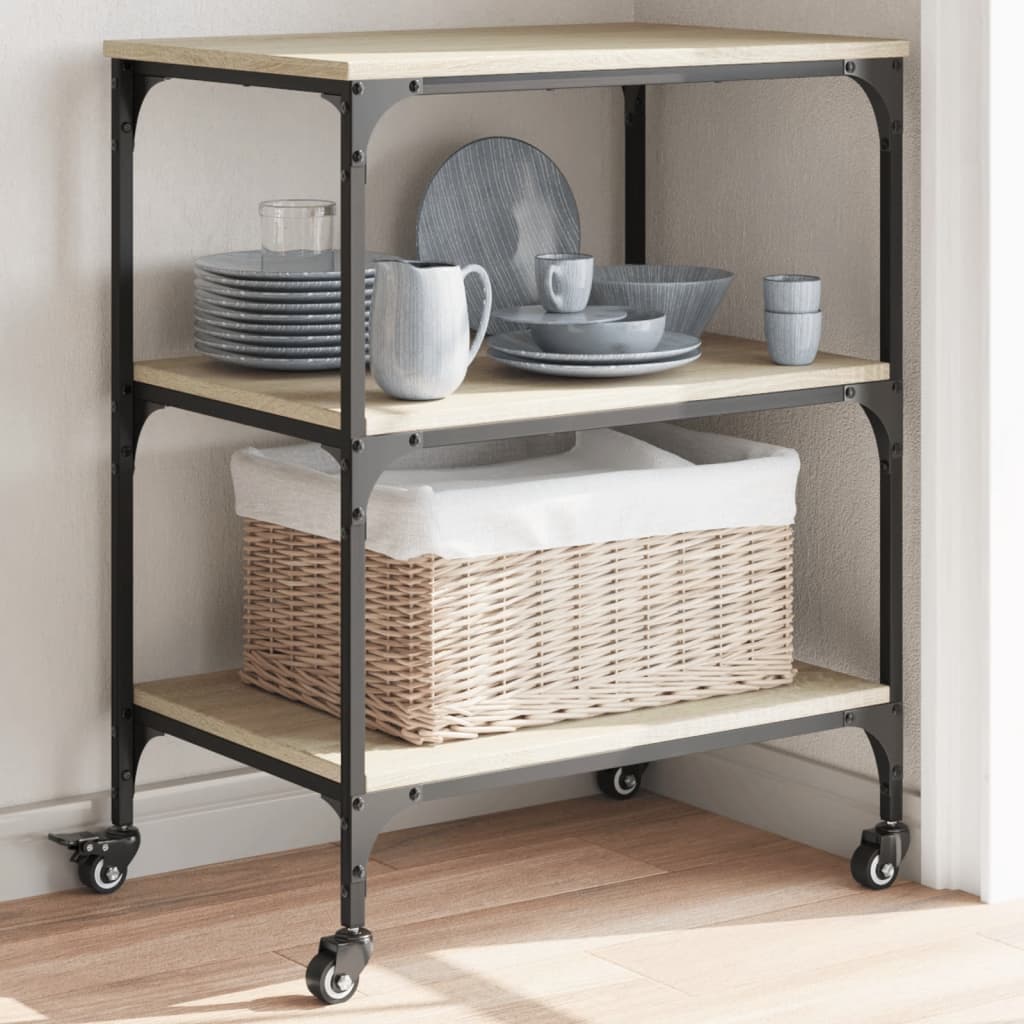 Carrello Da Cucina 60X41X76 Cm In Legno Multistrato