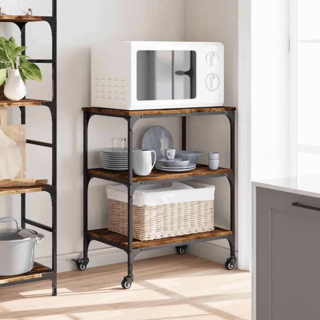 Carrello Da Cucina 60X41X76 Cm In Legno Multistrato