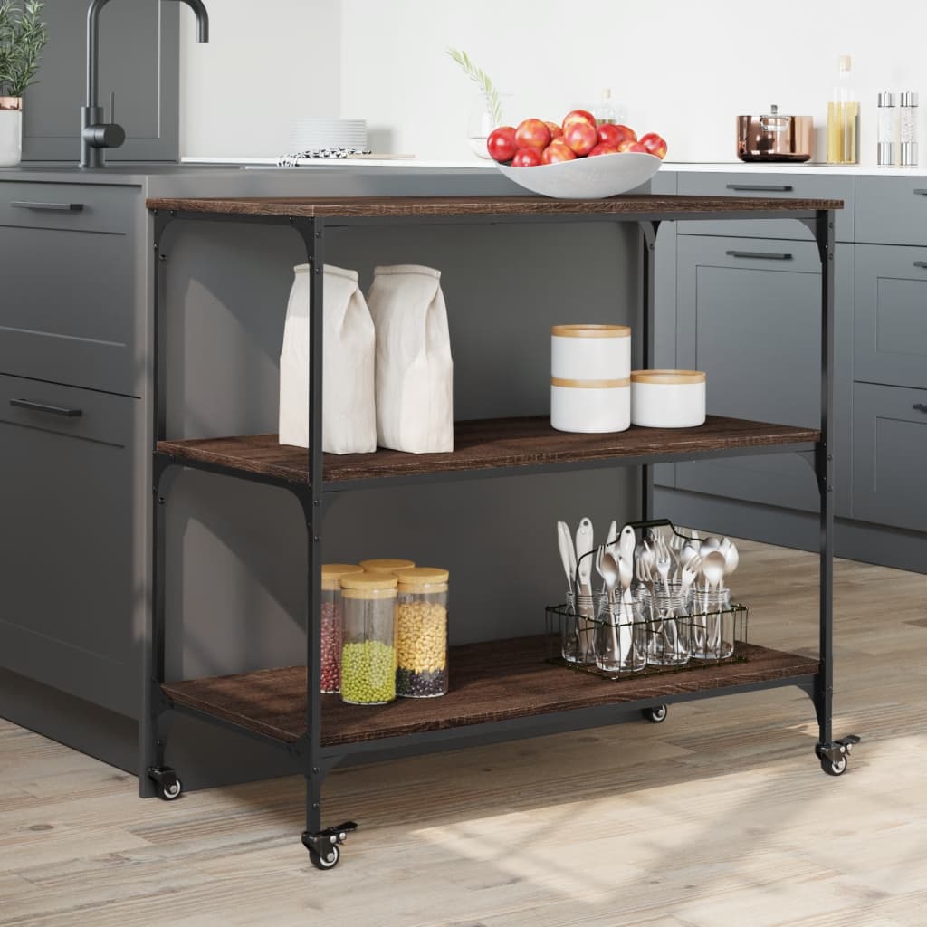 Carrello Cucina 102X50X95 Cm Legno Multistrato