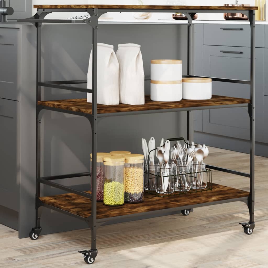 Carrello Cucina 100,5X50X105 Cm Legno Multistrato