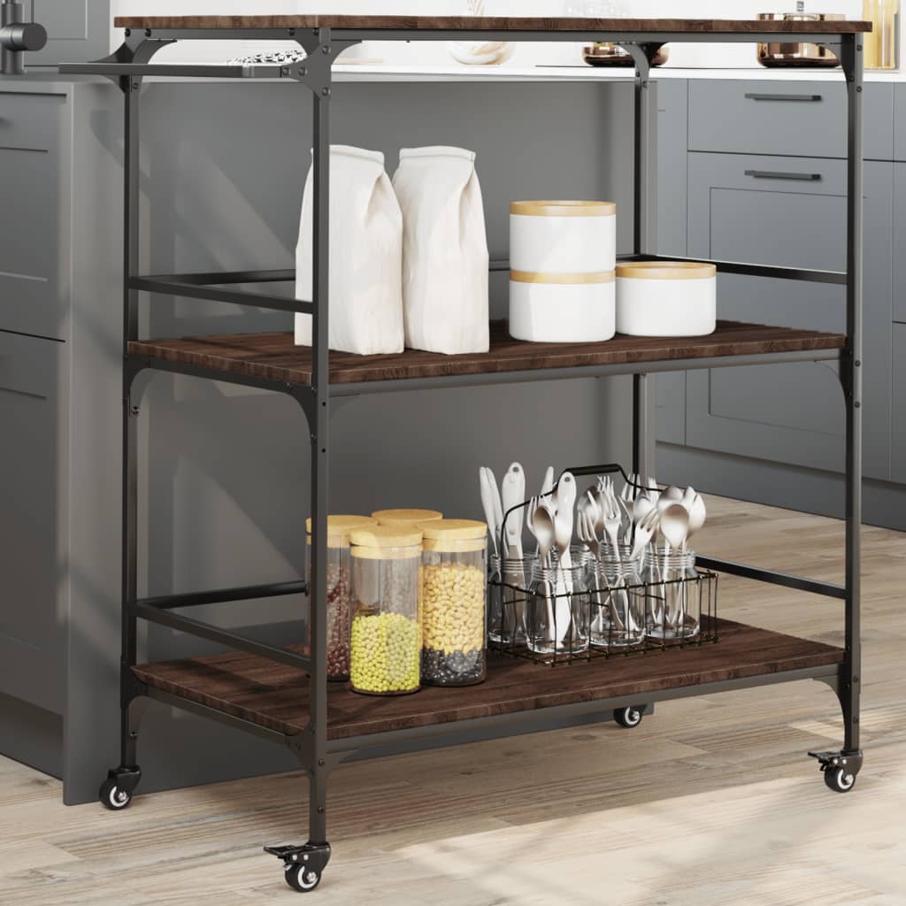 Carrello Cucina 100,5X50X105 Cm Legno Multistrato