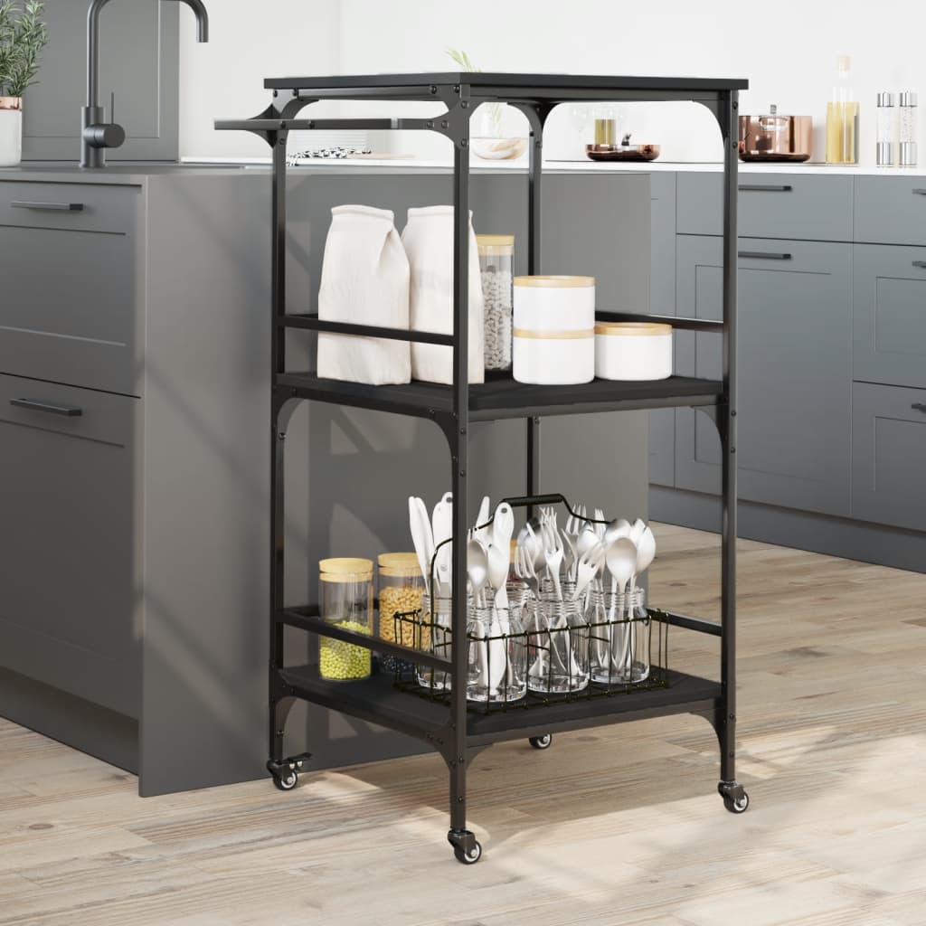 Carrello Da Cucina 60,5X50X105 Cm In Legno Multistrato