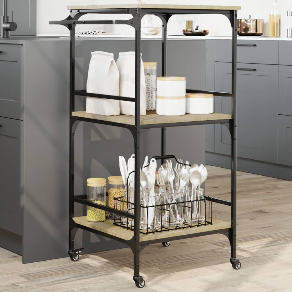 Carrello Da Cucina 60,5X50X105 Cm In Legno Multistrato