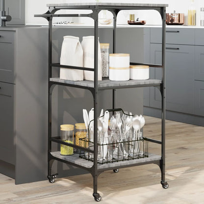Carrello Da Cucina 60,5X50X105 Cm In Legno Multistrato