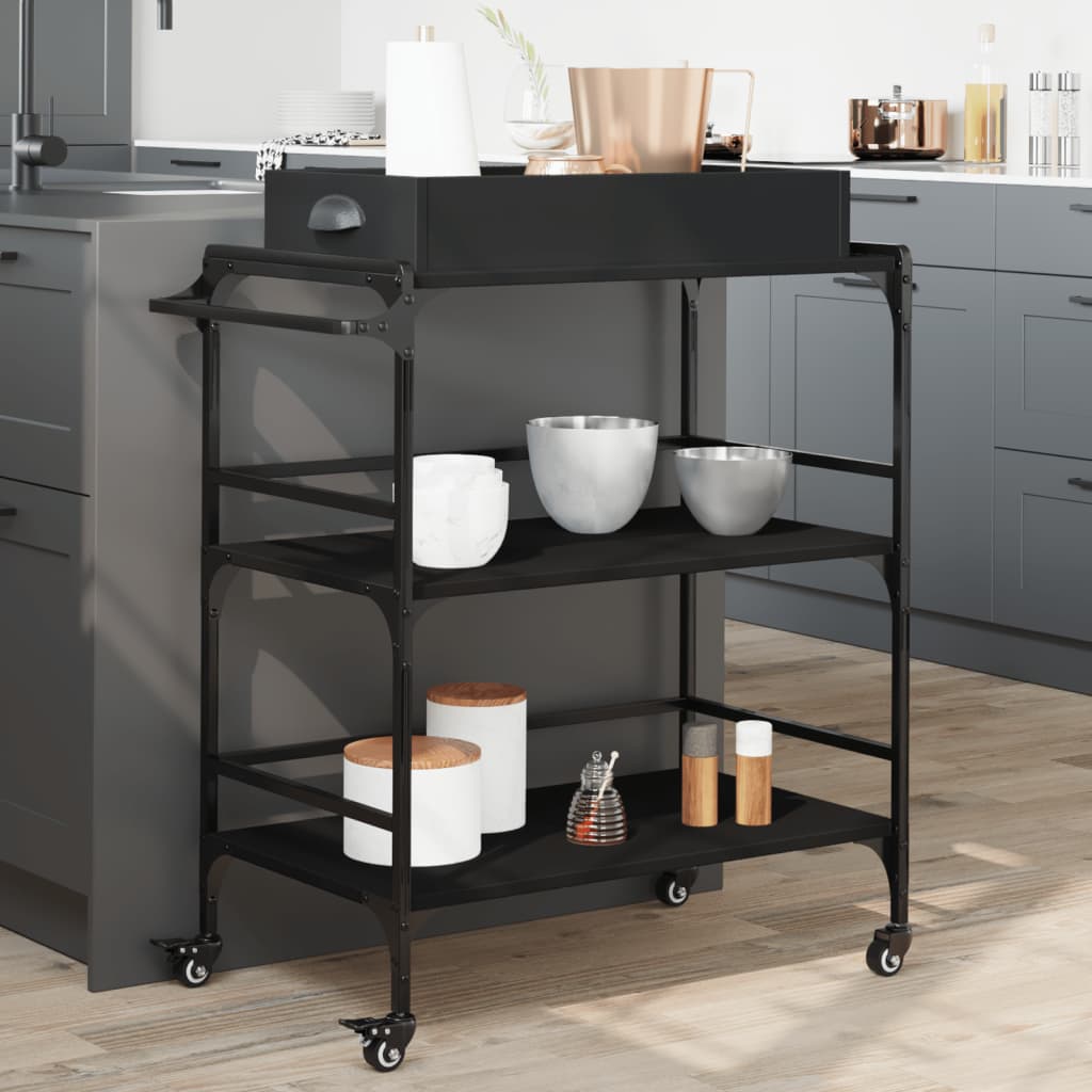 Carrello Da Cucina 81,5X41X92,5Cm Legno Multistrato