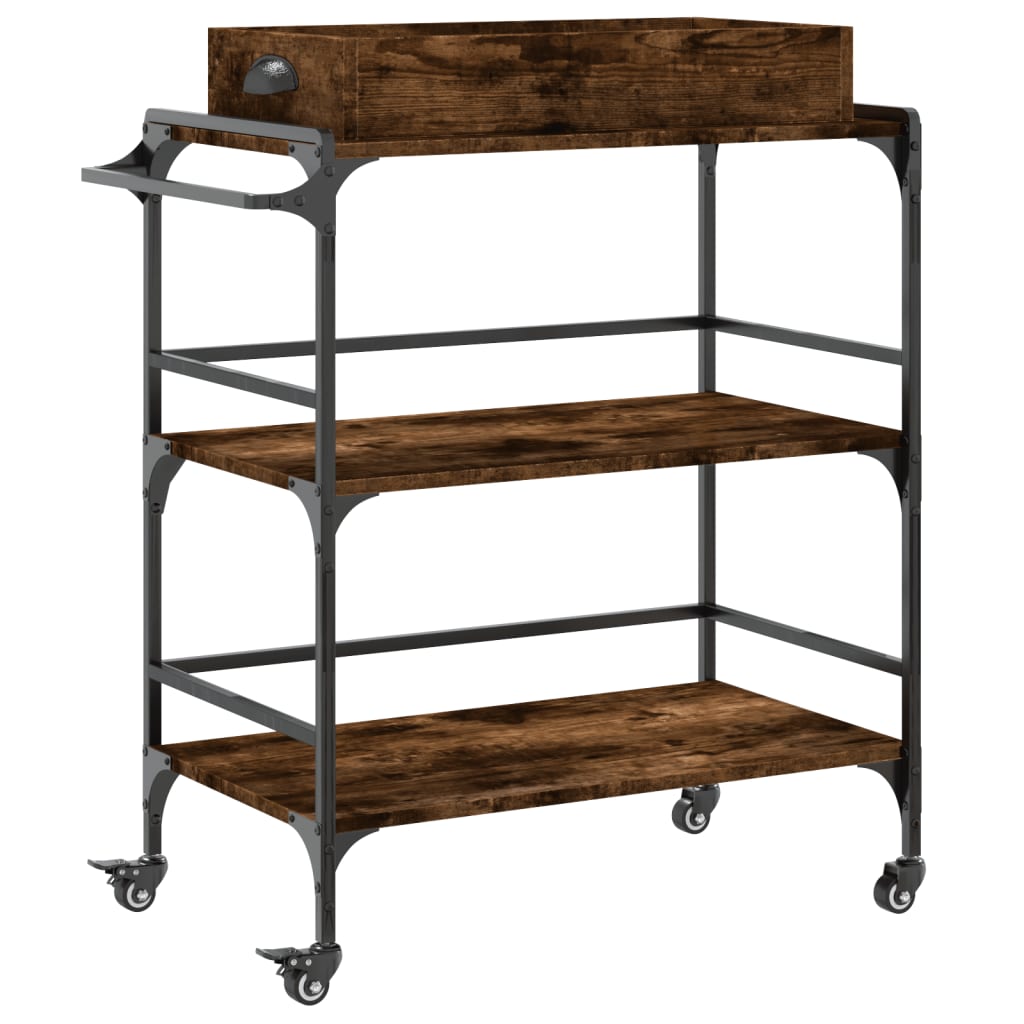 Carrello Da Cucina 81,5X41X92,5Cm Legno Multistrato