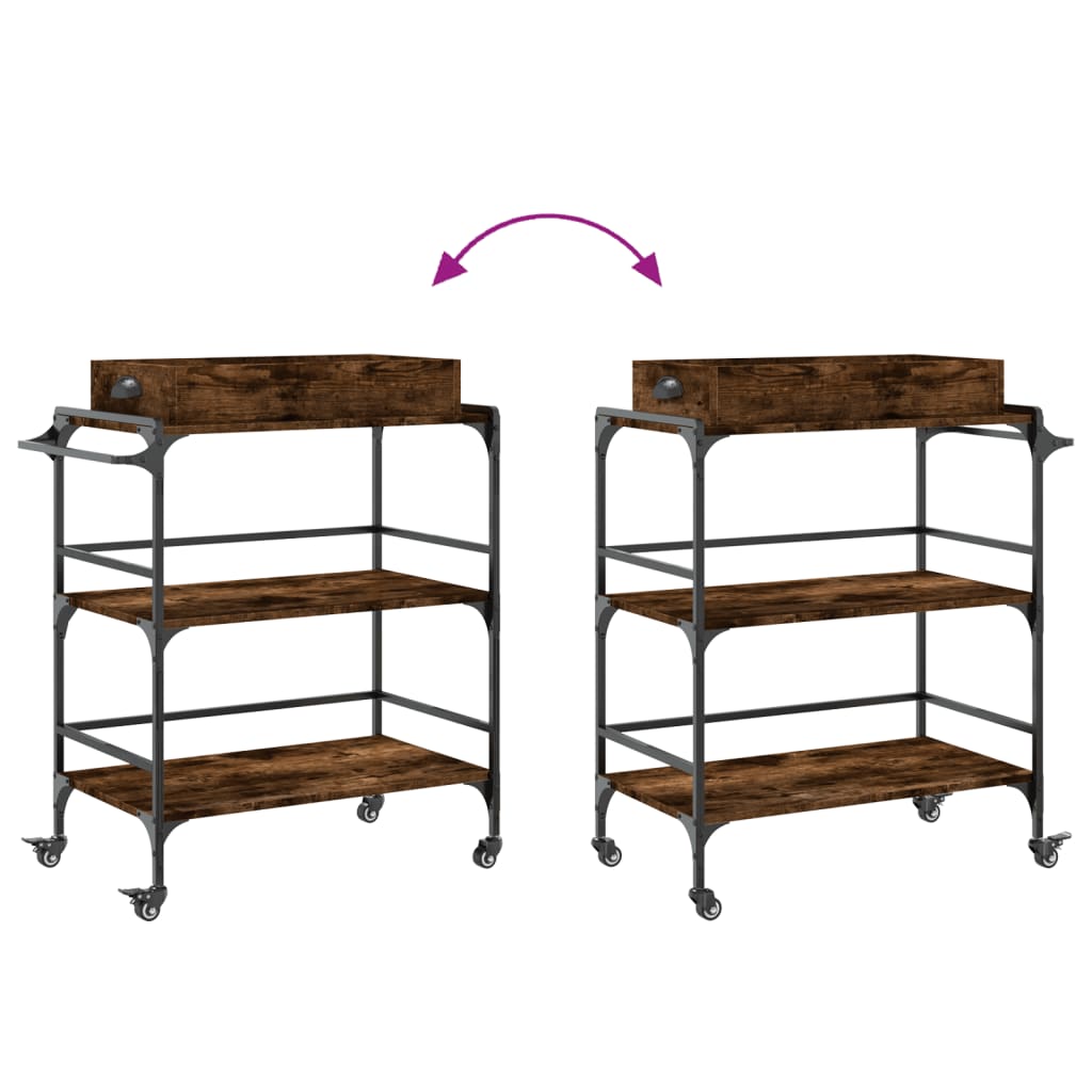 Carrello Da Cucina 81,5X41X92,5Cm Legno Multistrato