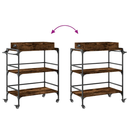 Carrello Da Cucina 81,5X41X92,5Cm Legno Multistrato