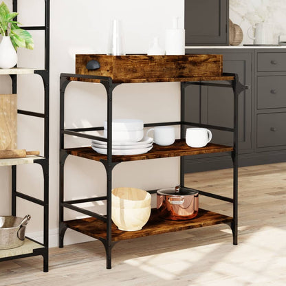 Carrello Da Cucina 81,5X41X92,5Cm Legno Multistrato