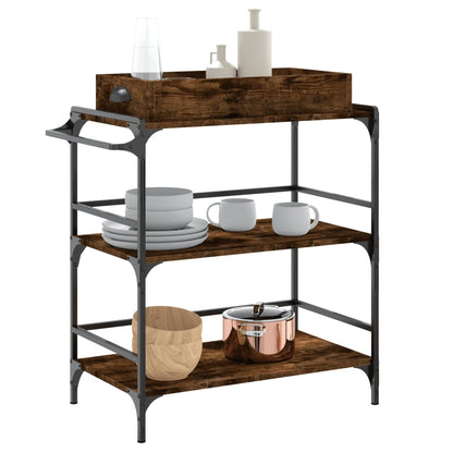 Carrello Da Cucina 81,5X41X92,5Cm Legno Multistrato