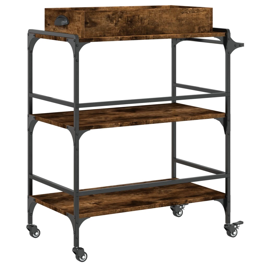 Carrello Da Cucina 81,5X41X92,5Cm Legno Multistrato