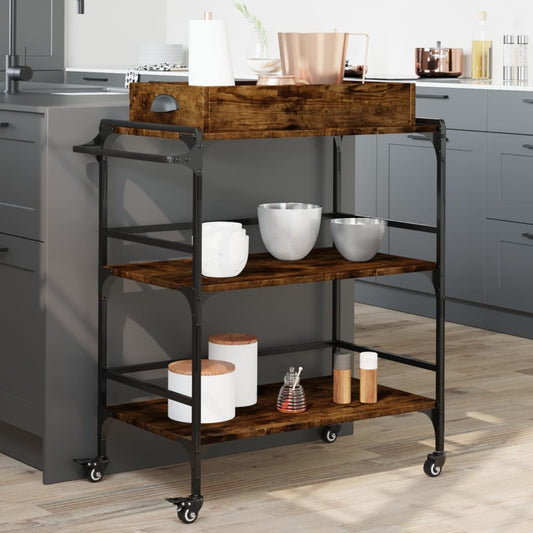 Carrello Da Cucina 81,5X41X92,5Cm Legno Multistrato