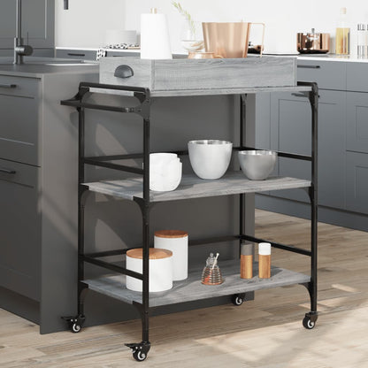 Carrello Da Cucina 81,5X41X92,5Cm Legno Multistrato