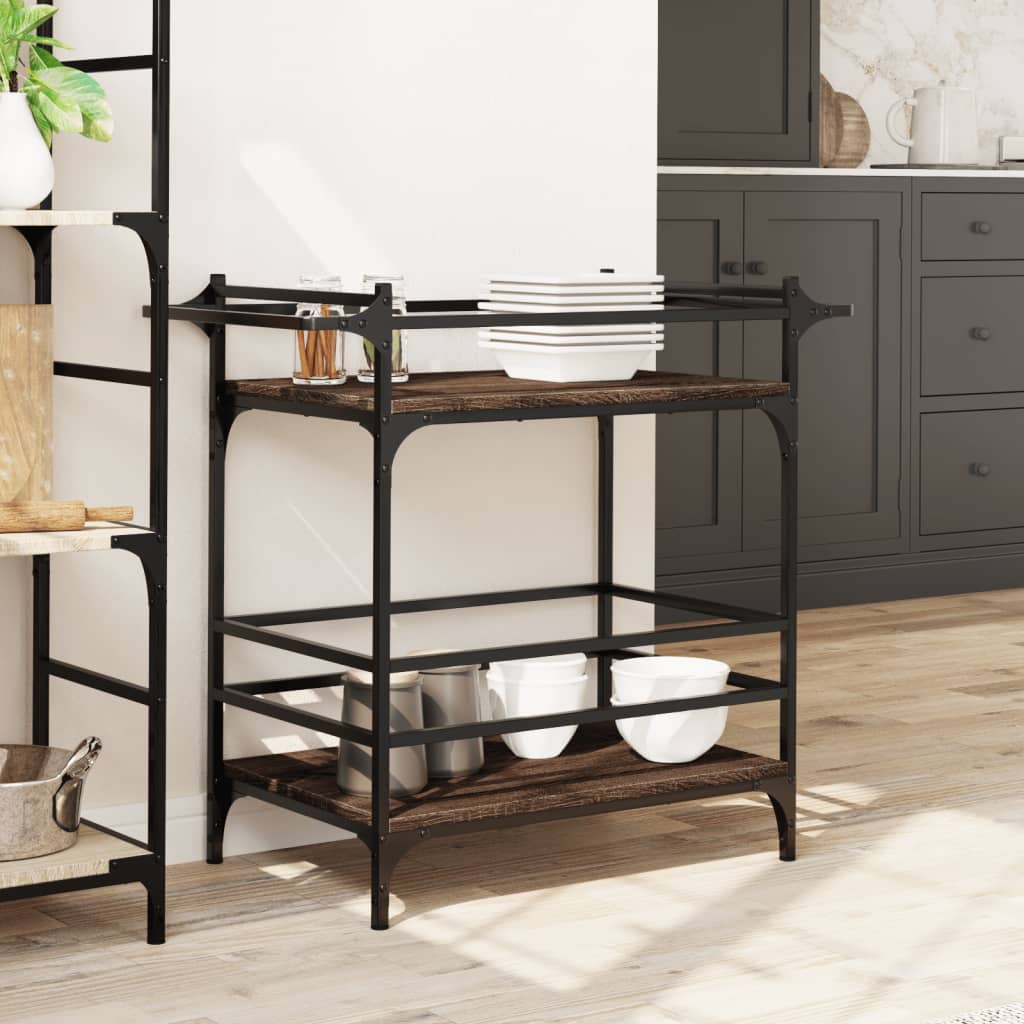 Carrello Cucina 82X40X78,5 Cm Legno Multistrato