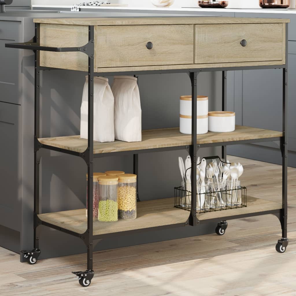 Carrello Da Cucina 105X42X95 Cm In Legno Multistrato