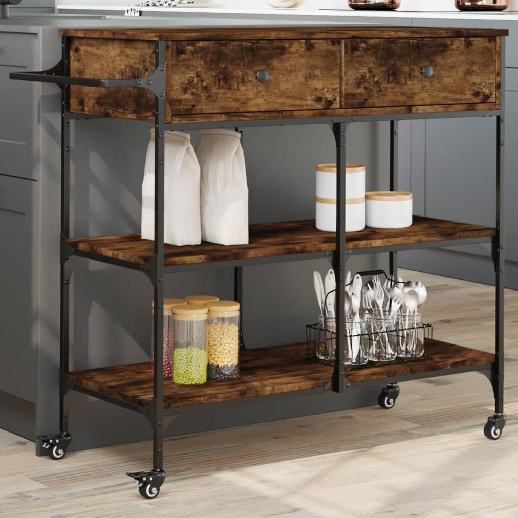 Carrello Da Cucina 105X42X95 Cm In Legno Multistrato