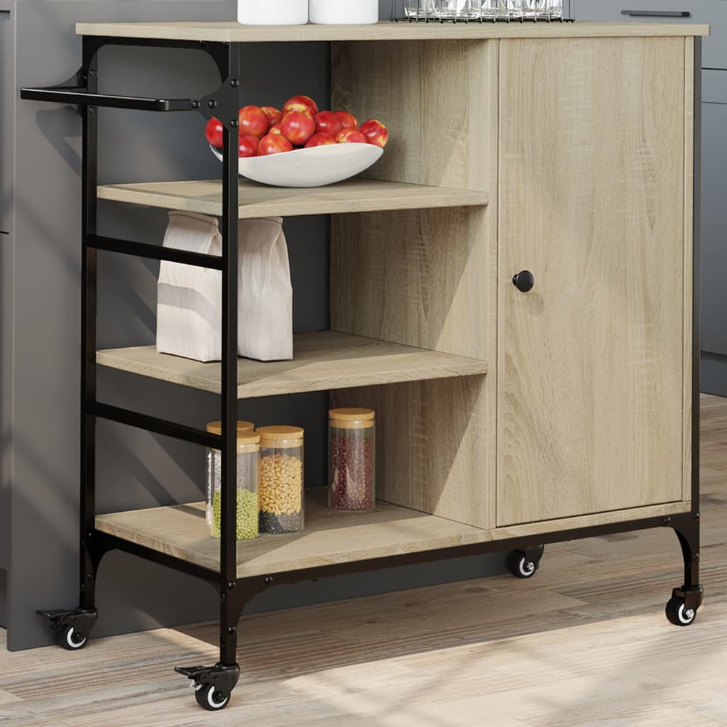 Carrello Cucina 87,5X38,5X84,5 Cm Legno Multistrato