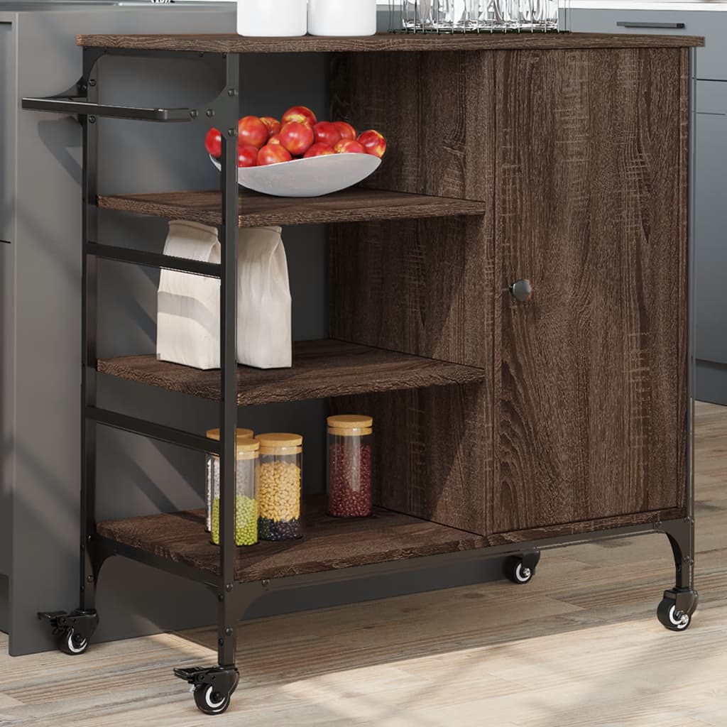 Carrello Cucina 87,5X38,5X84,5 Cm Legno Multistrato