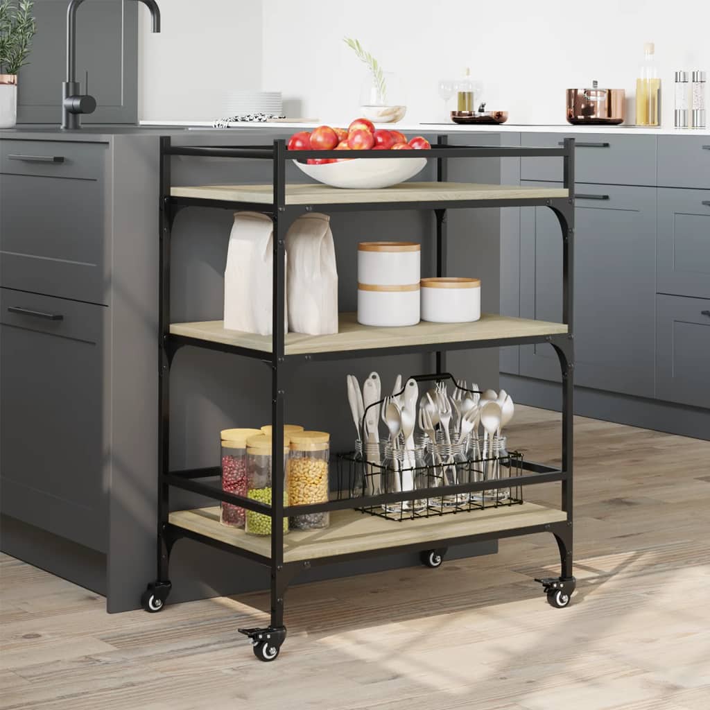 Carrello Da Cucina 65X40X86,5Cm Legno Multistrato