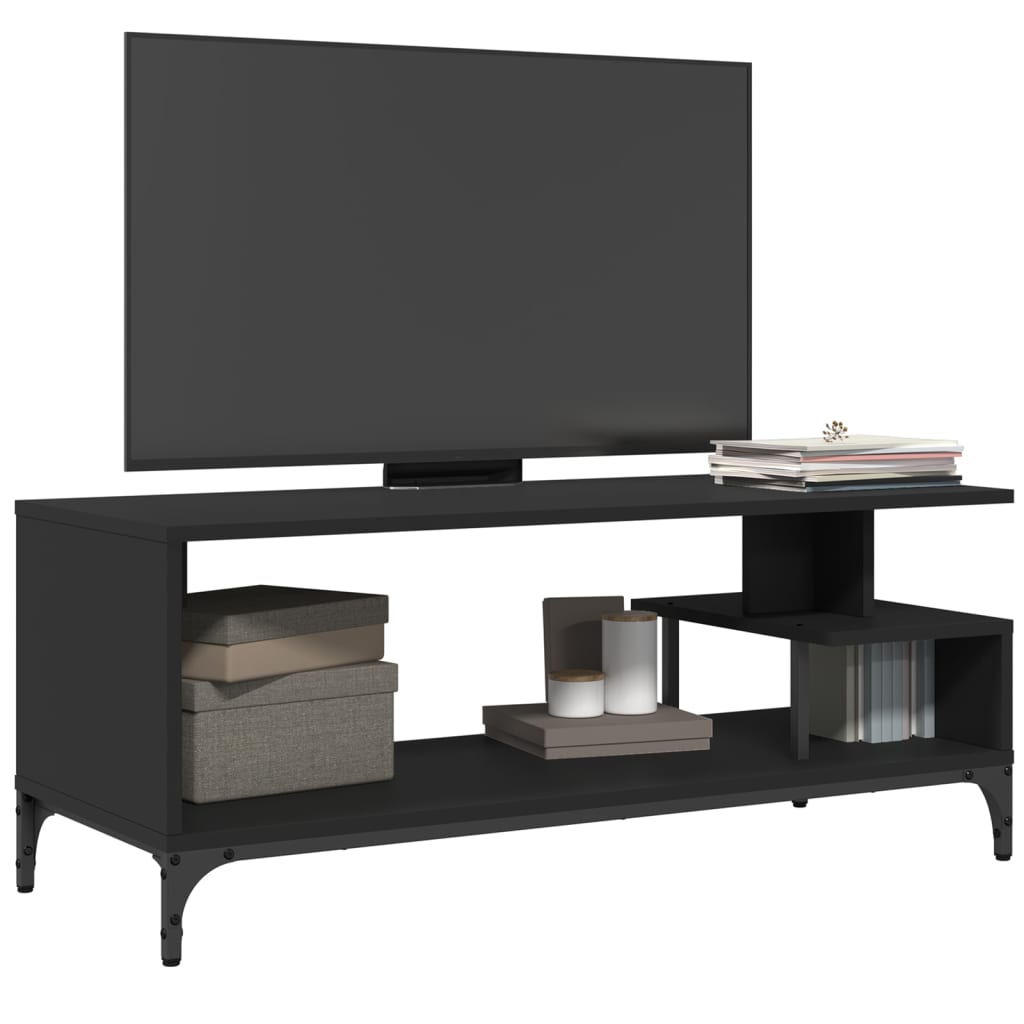 Mobile Tv 102X40X41Cm Legno E Acciaio Verniciato A Polvere