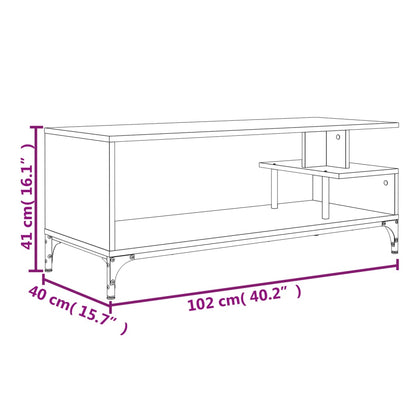 Mobile Tv 102X40X41Cm Legno E Acciaio Verniciato A Polvere