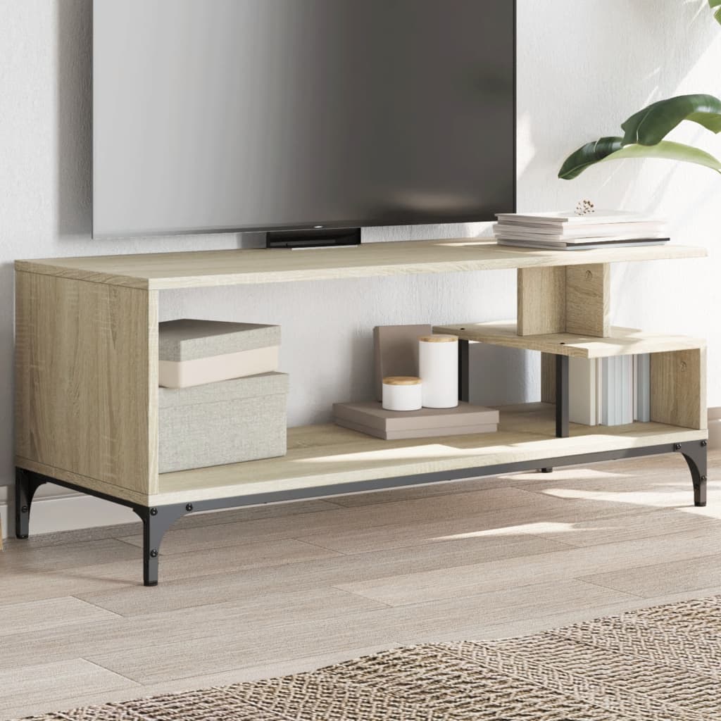 Mobile Tv 102X40X41Cm Legno E Acciaio Verniciato A Polvere