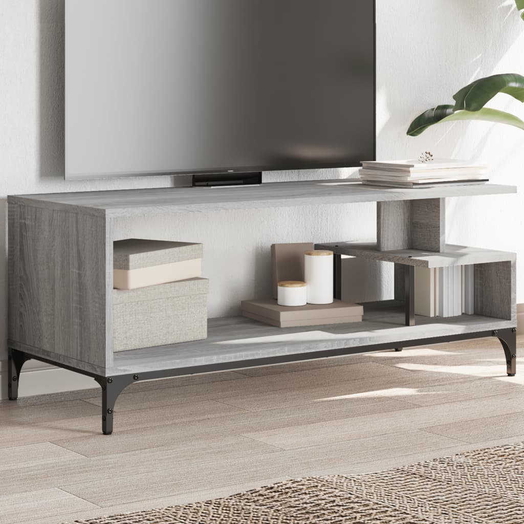 Mobile Tv 102X40X41Cm Legno E Acciaio Verniciato A Polvere