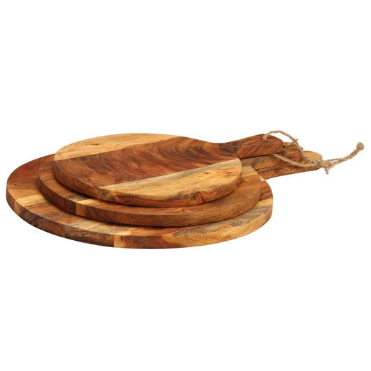 Tagliere 3Pz In Legno Massello Di Acacia